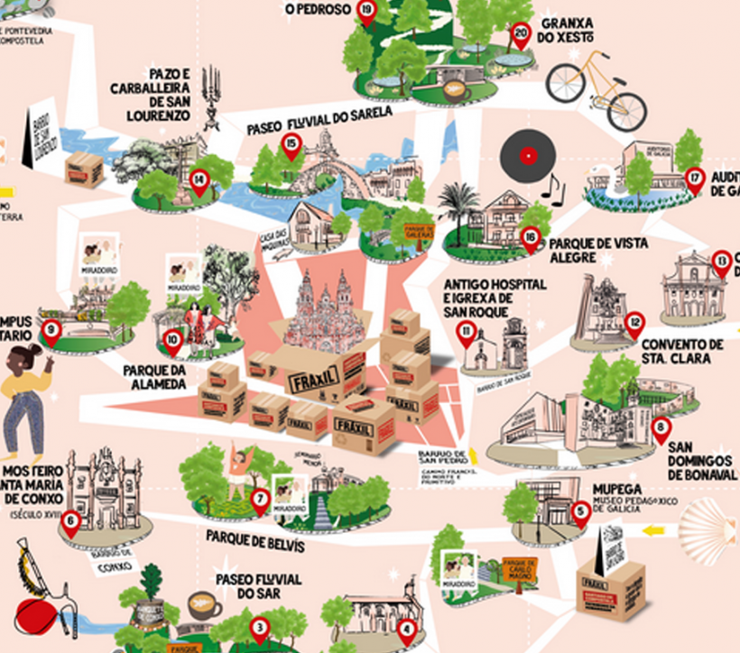 Plano ilustrado da campaña Fráxil