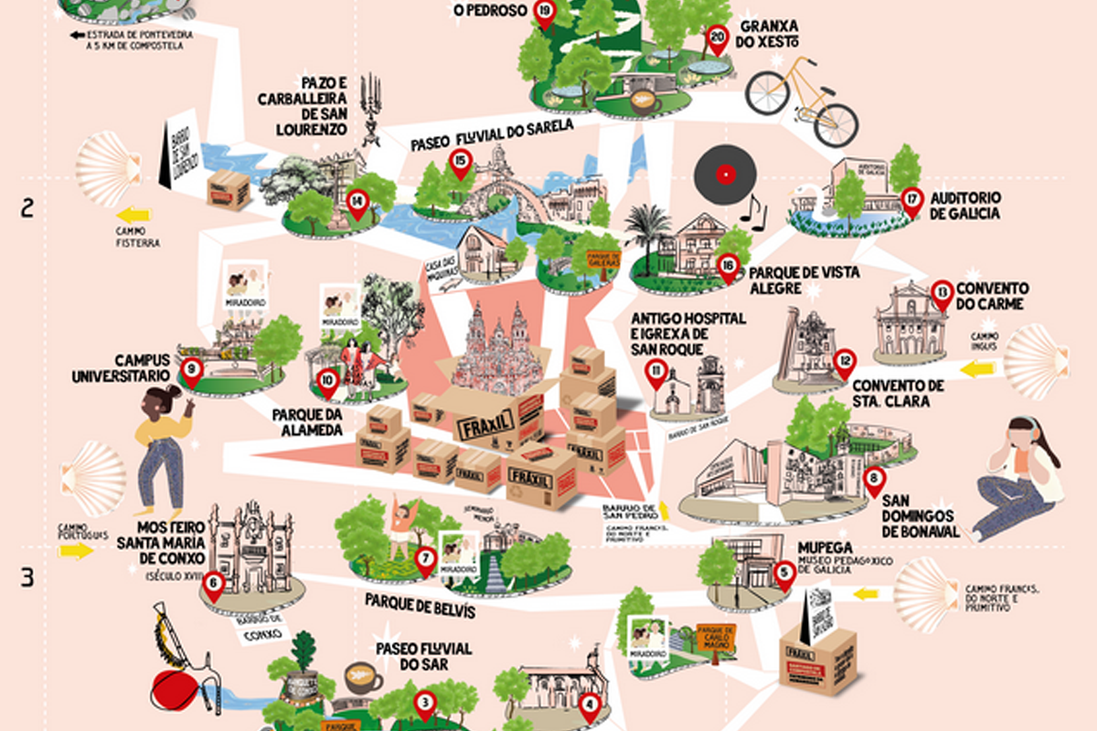 Plano ilustrado da campaña Fráxil